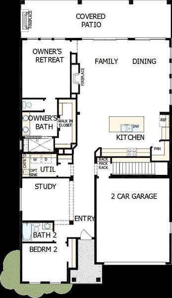 2D floor plan layout of this home in Wolf Ranch - Enclave Collection, Colorado Springs, CO (Image 5).