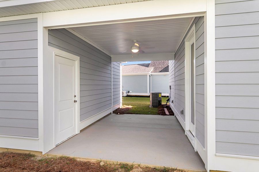 Exterior details and patio area of a home in Sweetgrass Station, Summerville (Image 4).