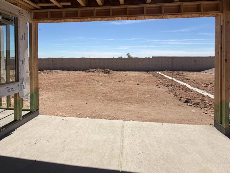 Covered patio to large backyard Covered patio to large backyard