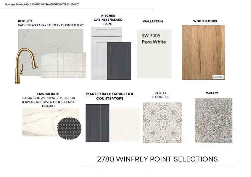 Sample of building materials used in homes in Brookhollow West, Prosper (Image 3).