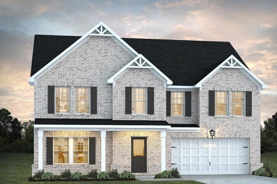 Front exterior of a new home in Fern Dale, Fairburn, GA, highlighting curb appeal (Image 1). Front exterior of a new home in Fern Dale, Fairburn, GA, highlighting curb appeal (Image 1).