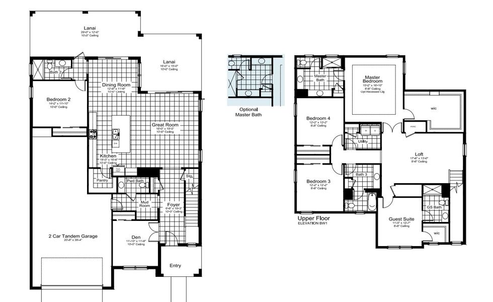 2D floor plan layout for the Sea Glass by Neal Communities in Palm Grove, Bradenton, FL (Image 4).