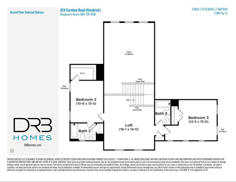 2D floor plan layout of this home in Benjamin's Grove, Woodruff, SC (Image 4).