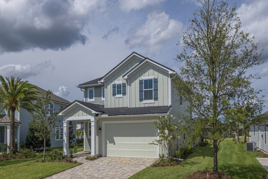 Representative exterior photo of a completed home built from the Sebring by Riverside Homes in Mariposa at EverRange, Jacksonville, FL (Image 31).