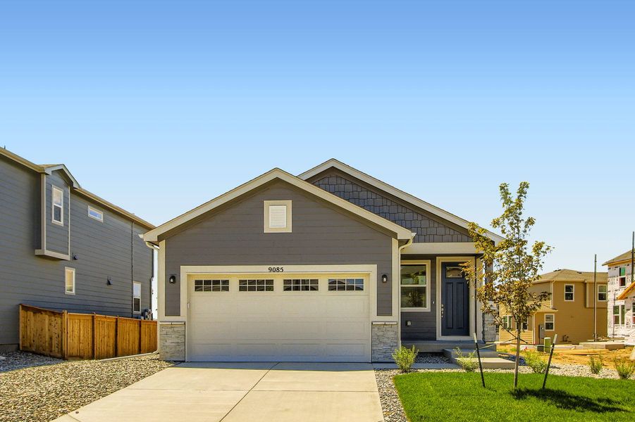 Representative exterior photo of a completed home built from the Pintail by View Homes in Buffalo Highlands – Commerce City, Commerce City, CO (Image 1).
