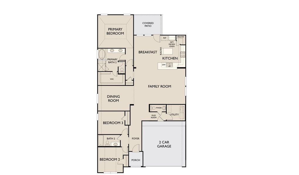2D floor plan layout for the Cheyenne by Ashton Woods in Blue Heron Estates, Mont Belvieu, TX (Image 3).