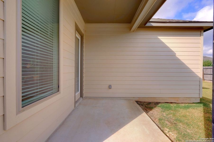 Exterior details and patio area of a home in Elkhorn Ridge At Fair Oaks Ranch: 65's, Boerne (Image 23). Exterior details and patio area of a home in Elkhorn Ridge At Fair Oaks Ranch: 65's, Boerne (Image 23).