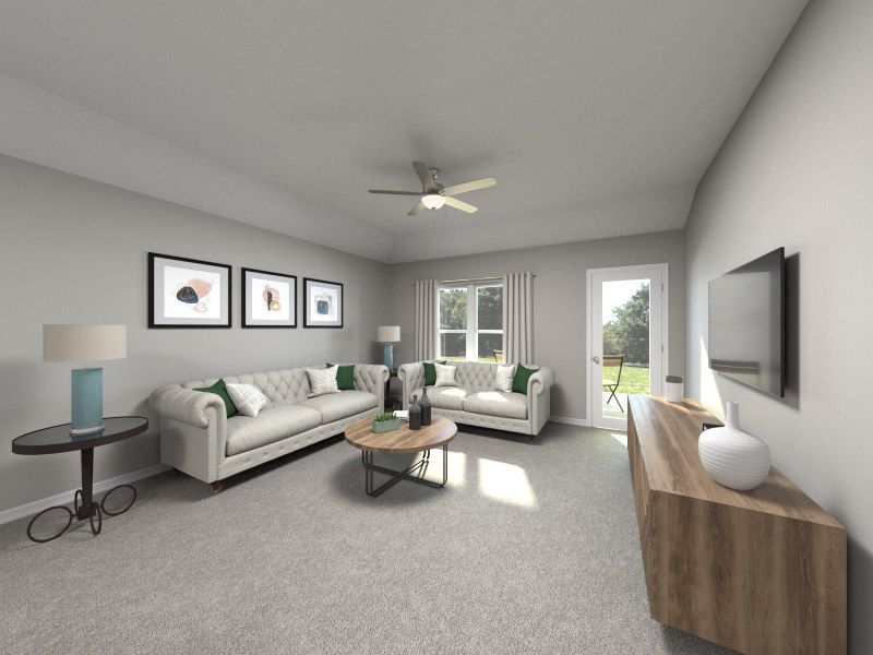 Furnished interior view inside a new home in Butler Farms - Americana Collection, Liberty Hill (Image 5). Furnished interior view inside a new home in Butler Farms - Americana Collection, Liberty Hill (Image 5).