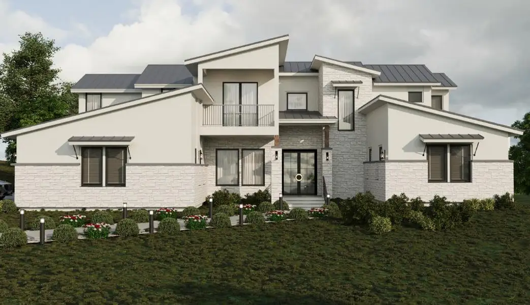 Front exterior of a new home in , Jonestown, TX, highlighting curb appeal (Image 20).