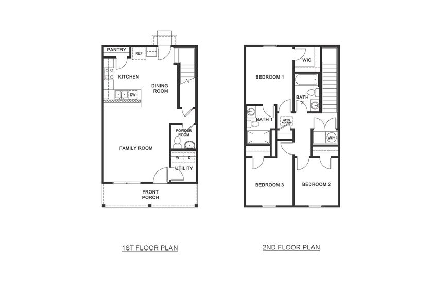 2D floor plan layout for the Ranger by D.R. Horton in Village 3, Woodruff, SC (Image 3).