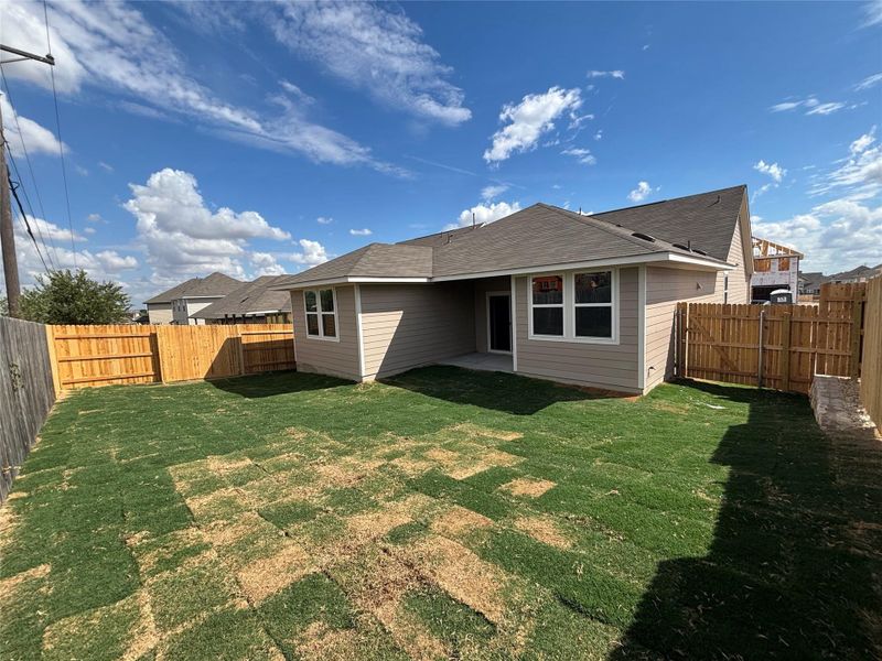 Exterior details and patio area of a home in Covered Bridge, Hutto (Image 16). Exterior details and patio area of a home in Covered Bridge, Hutto (Image 16).