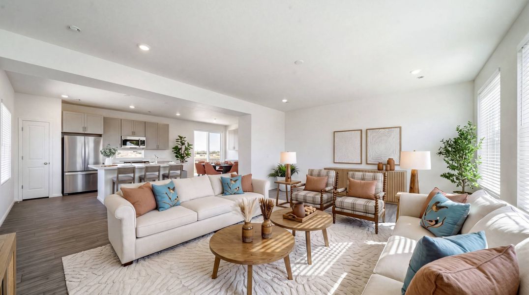 Furnished interior view inside a new home in Thompson River Ranch, Johnstown (Image 17).