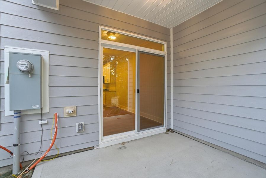 Exterior details and patio area of a home in Blythe Mill Townhomes, Waxhaw (Image 21). Exterior details and patio area of a home in Blythe Mill Townhomes, Waxhaw (Image 21).