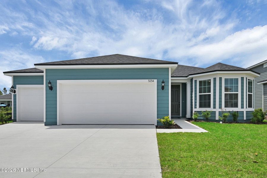 Front exterior of a new home in Hyland Trail, Green Cove Springs, FL, highlighting curb appeal (Image 27).