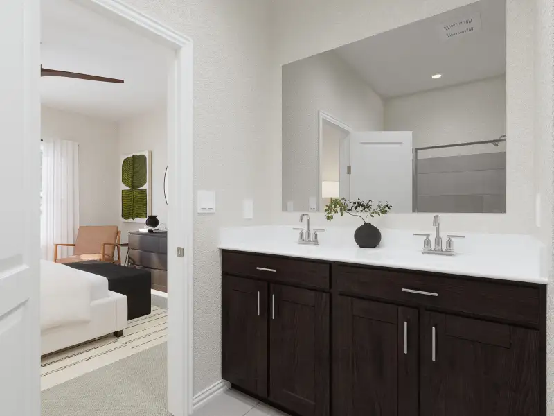 Dual vanities perfect for getting ready.