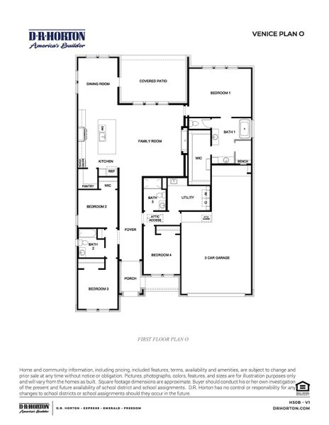2D floor plan layout for the Venice by D.R. Horton in Friendswood Trails, Friendswood, TX (Image 3). 2D floor plan layout for the Venice by D.R. Horton in Friendswood Trails, Friendswood, TX (Image 3).