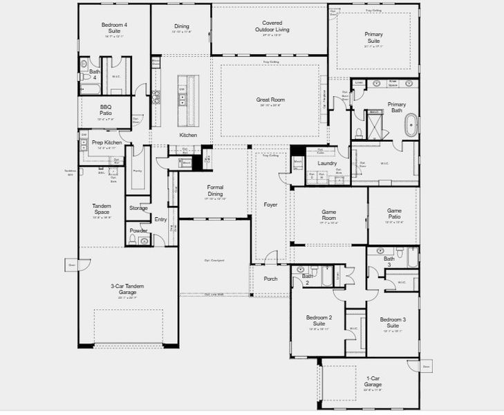 2D floor plan layout for the Sequoia by Taylor Morrison in Verdin Capstone Collection, Phoenix, AZ (Image 3).
