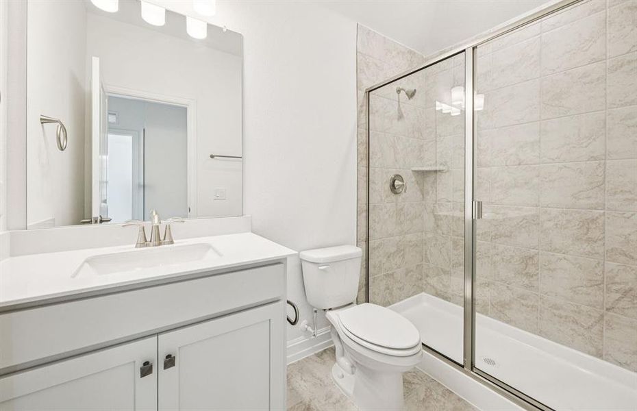 Elegant secondary bath with contemporary design *Real home pictured Elegant secondary bath with contemporary design *Real home pictured