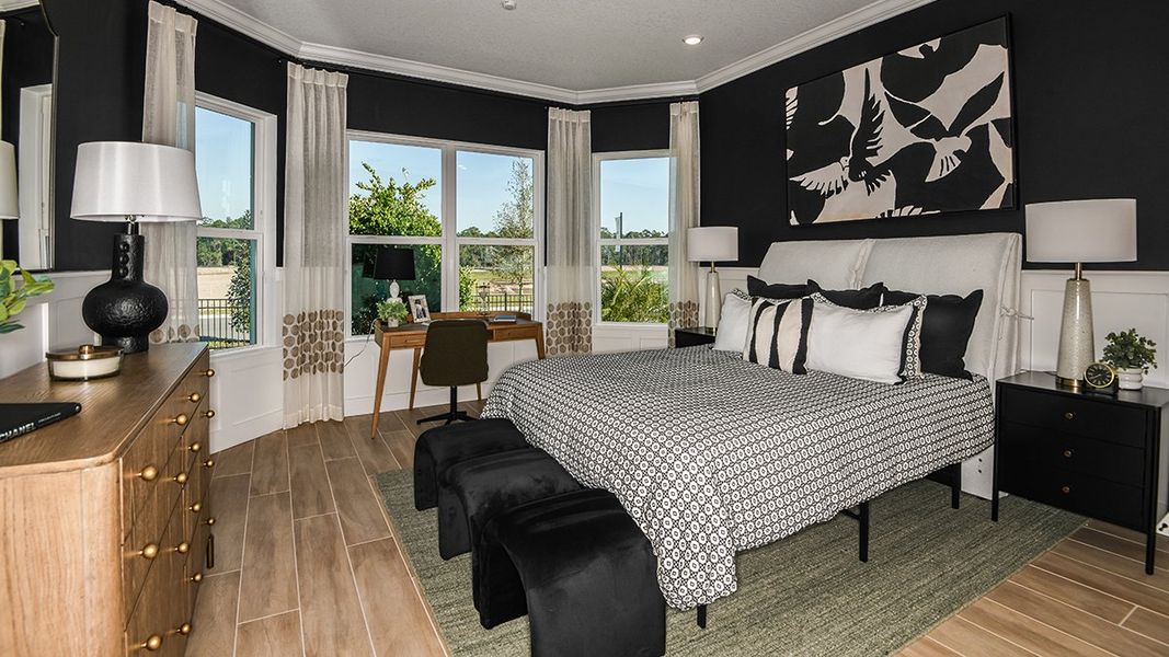 Representative furnished interior of a home built from the Pallazio by Taylor Morrison in Esplanade at Center Lake Ranch, St. Cloud (Image 27). Representative furnished interior of a home built from the Pallazio by Taylor Morrison in Esplanade at Center Lake Ranch, St. Cloud (Image 27).