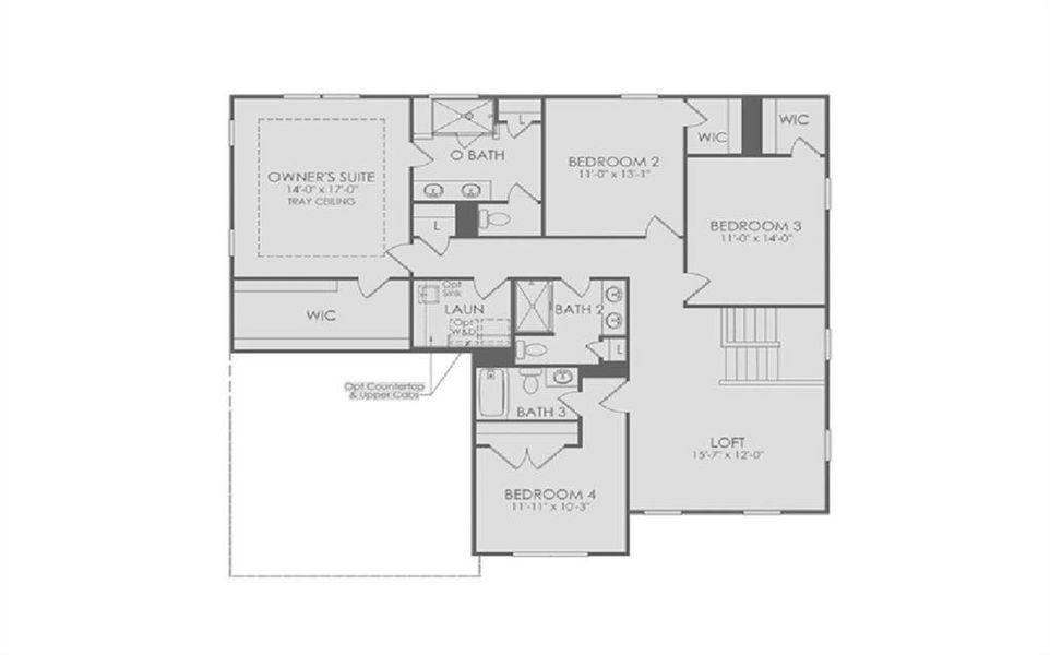 2D floor plan layout of this home in Silverwood, Cumming, GA (Image 3).