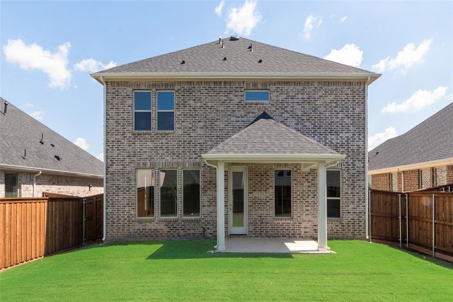 Exterior details and patio area of a home in Spiritas Ranch, Little Elm (Image 3).