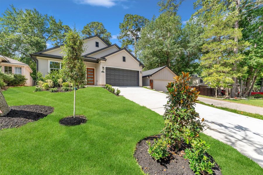 Front exterior of a new home in , Montgomery, TX, highlighting curb appeal (Image 30). Front exterior of a new home in , Montgomery, TX, highlighting curb appeal (Image 30).