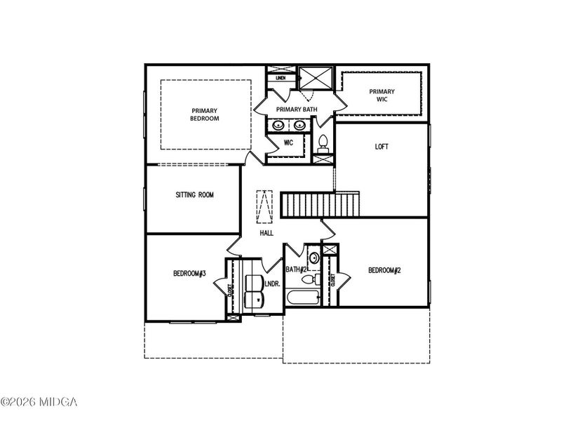 2D floor plan layout of this home in Langston Place, Perry, GA (Image 3).