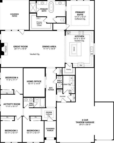 2D floor plan layout of this home in Heath Golf & Yacht Estates, Heath, TX (Image 3).