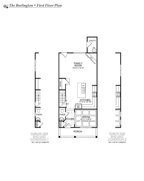 2D floor plan layout of this home in Lake Carolina Townhomes, Columbia, SC (Image 5).