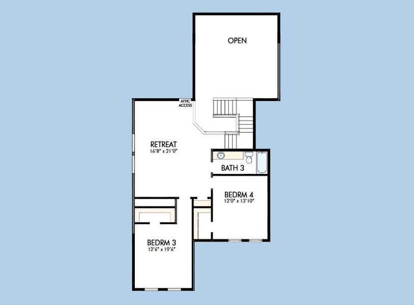 2D floor plan layout for the The Hart by David Weekley Homes in Escondido - Overlook Collection, Magnolia, TX (Image 6).