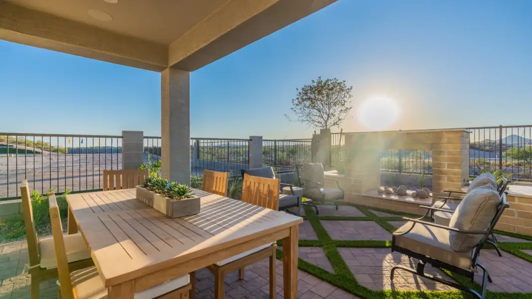 Exterior details and patio area of a home in The Villas at Mystic, Peoria (Image 2). Exterior details and patio area of a home in The Villas at Mystic, Peoria (Image 2).