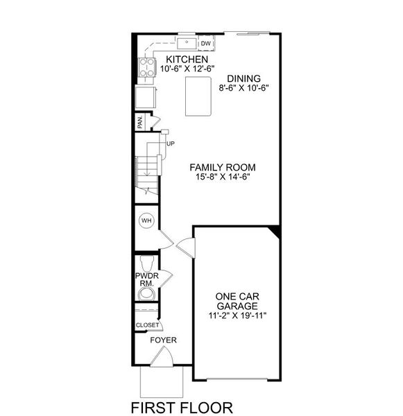 2D floor plan layout of this home in Crescent Cove, Summerville, SC (Image 2).