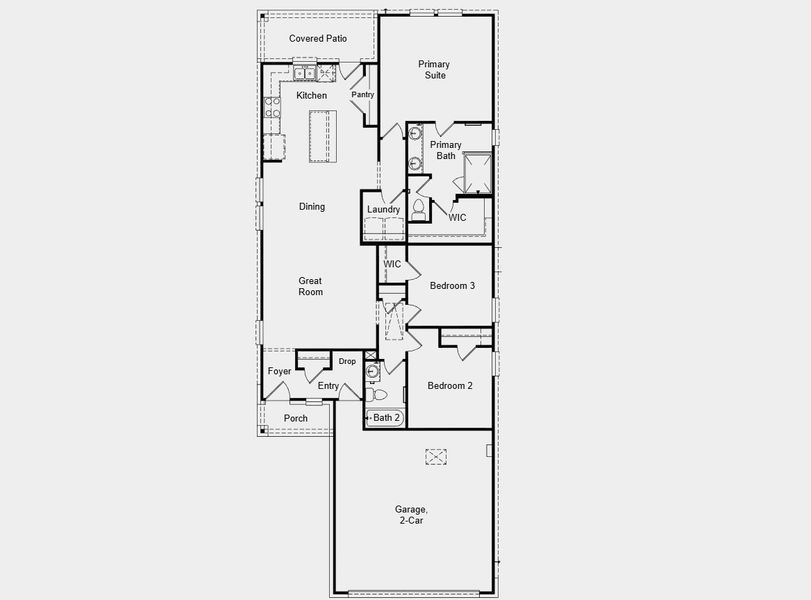 2D floor plan layout of this home in Hockley Meadows 40s, Hockley, TX (Image 2). 2D floor plan layout of this home in Hockley Meadows 40s, Hockley, TX (Image 2).