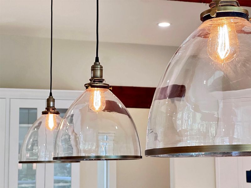 Detailed view of designer pendant lighting