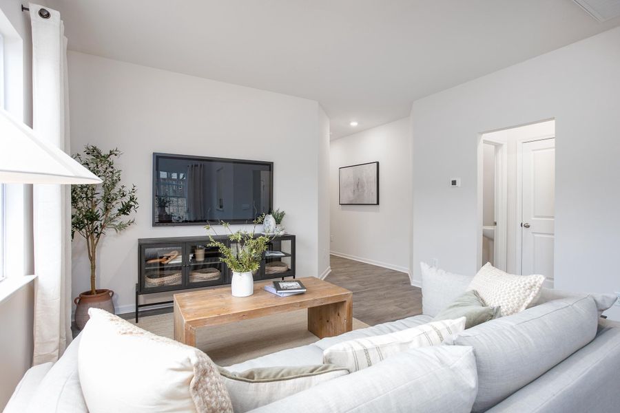 Representative furnished interior of a home built from the Newton by D.R. Horton in The Townes at Riley's Meadow, Haw River (Image 4). Representative furnished interior of a home built from the Newton by D.R. Horton in The Townes at Riley's Meadow, Haw River (Image 4).