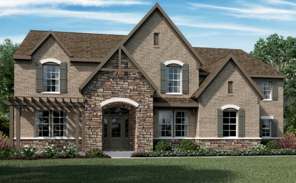 Representative exterior photo of a completed home built from the Paxton by Fischer Homes in Governor’s Preserve, Canton, GA (Image 2).