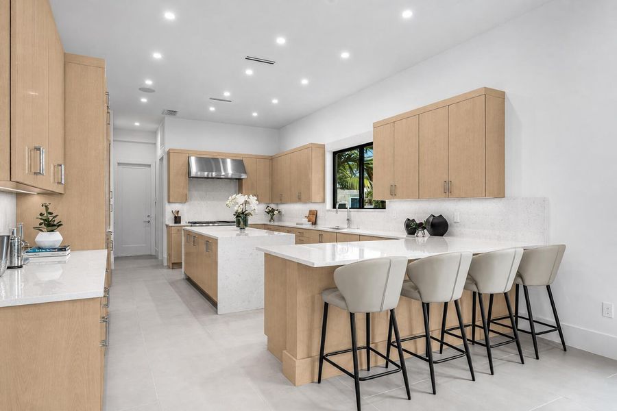 Modern kitchen with matte oak cabinets-4