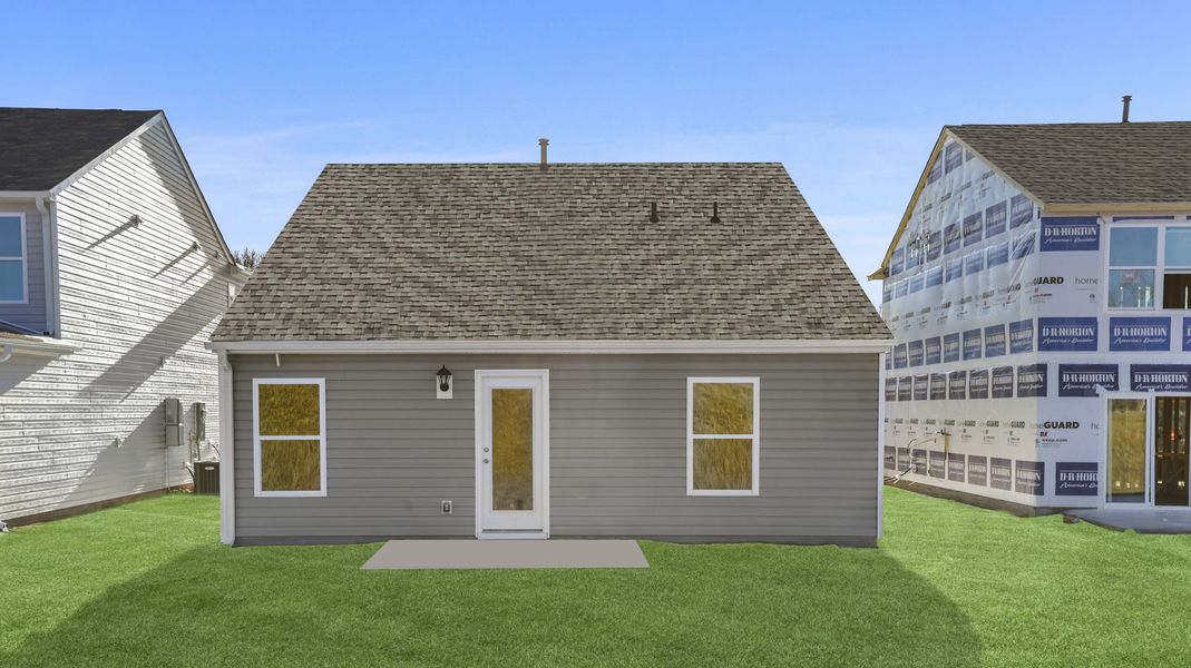 Exterior details and patio area of a home in Village Grove, Greenville (Image 3).