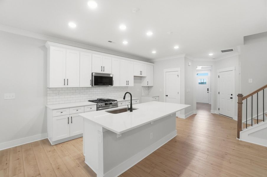 Furnished interior view inside a new home in Blythe Mill Townhomes, Waxhaw (Image 9).