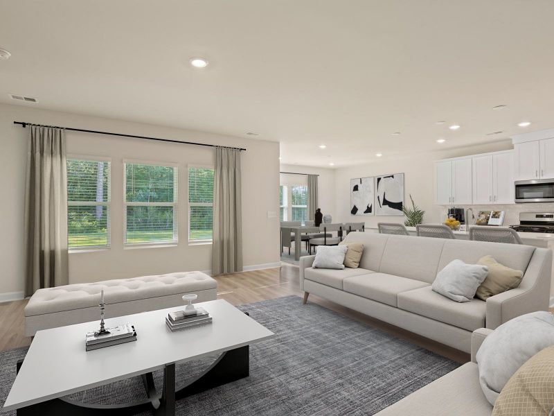 Step inside the Edgewood's sprawling open-concept floorplan