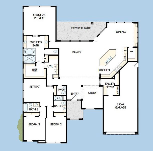 2D floor plan layout for the The Sereno by David Weekley Homes in Alta at Verrado Regent Hills, Buckeye, AZ (Image 3).