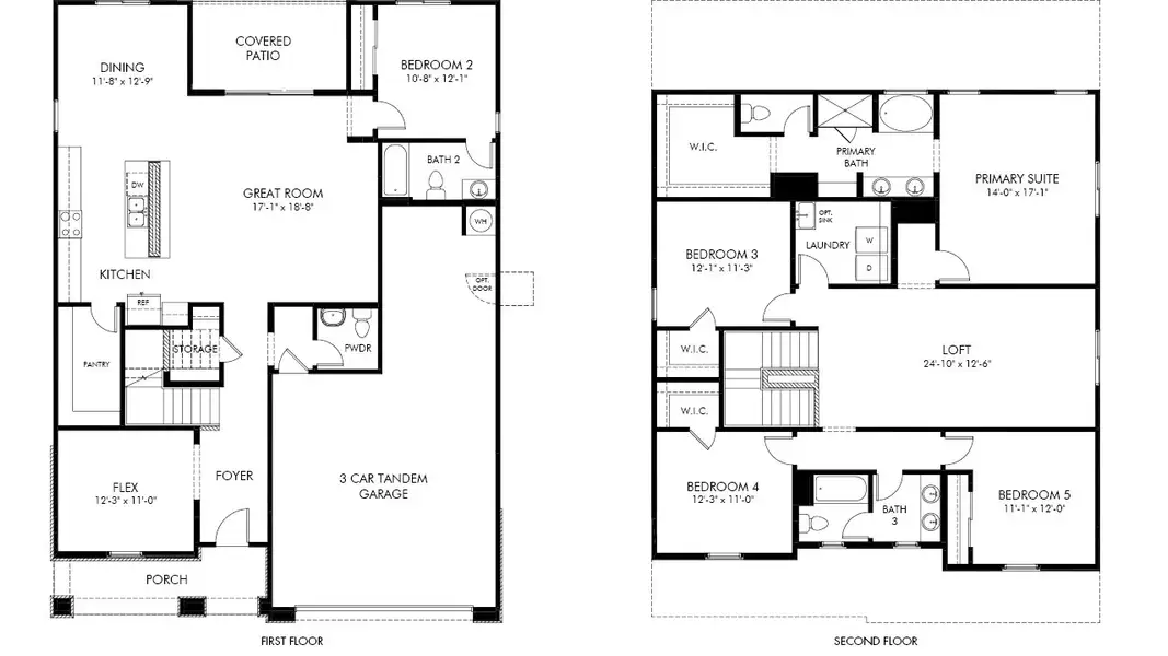 2D floor plan layout of this home in Blossom Rock Reserve Series, Apache Junction, AZ (Image 3). 2D floor plan layout of this home in Blossom Rock Reserve Series, Apache Junction, AZ (Image 3).