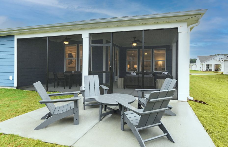 Soak up the sun on the uncovered patio.