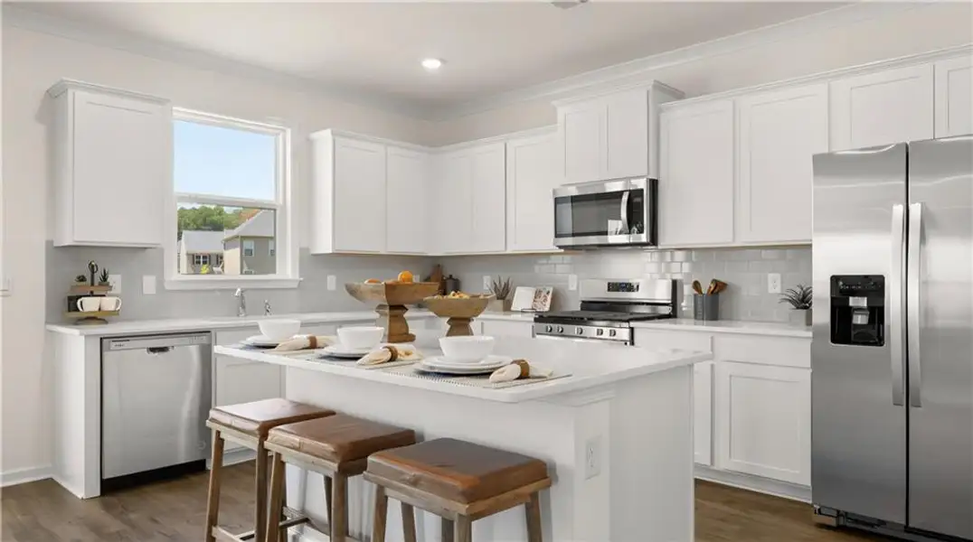 Furnished interior view inside a new home in Bridle Creek, Locust Grove (Image 3). Furnished interior view inside a new home in Bridle Creek, Locust Grove (Image 3).