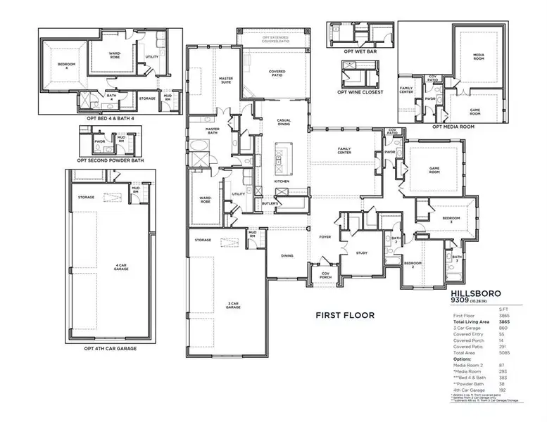 2D floor plan layout of this home in Whitestone Estates, Parker, TX (Image 2).