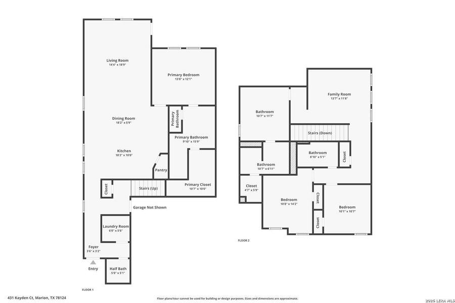 2D floor plan layout of this home in Grace Valley, Marion, TX (Image 3).