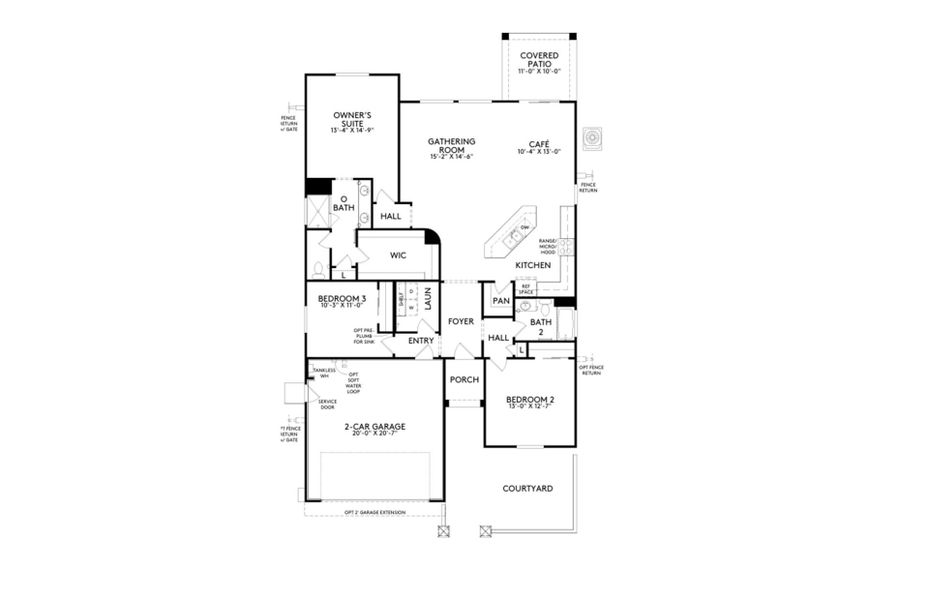 2D floor plan layout of this home in El Cidro, Goodyear, AZ (Image 4).