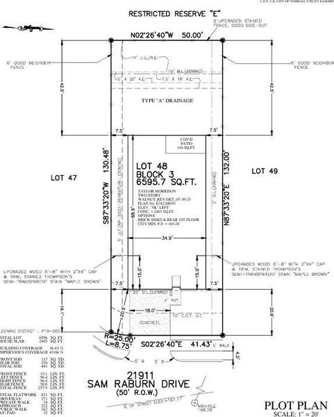 21911 Sam Raburn Drive - Plot Plan 21911 Sam Raburn Drive - Plot Plan