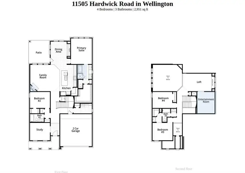 2D floor plan layout of this home in Wellington, Haslet, TX (Image 3).