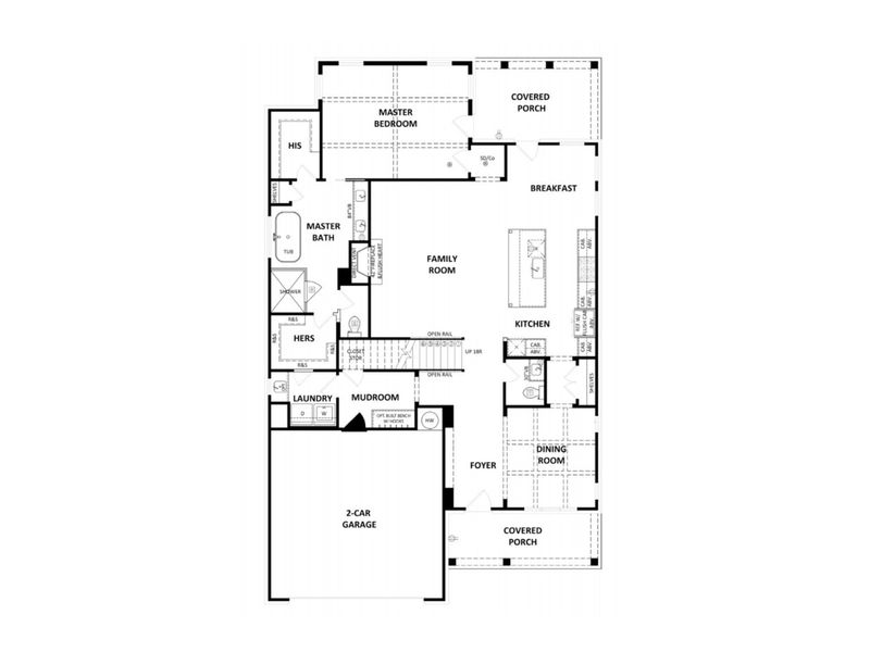 2D floor plan layout for the The Cameron by Heatherland Homes in Livingstone Park, Kennesaw, GA (Image 3).